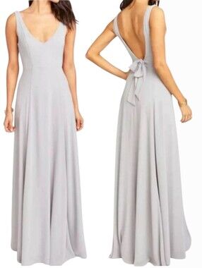 Show Me Your MuMu Maxi Dress Sleeveless V-Neck Women's Size Small Light Gray